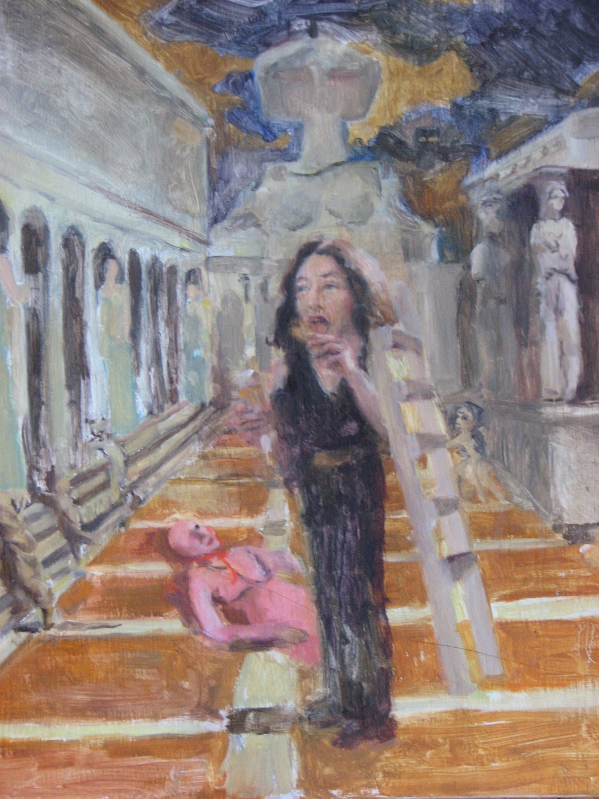 Licking Uffizi, Oil on panel, 9×12 in, 2007, by Soraya Hutchinson