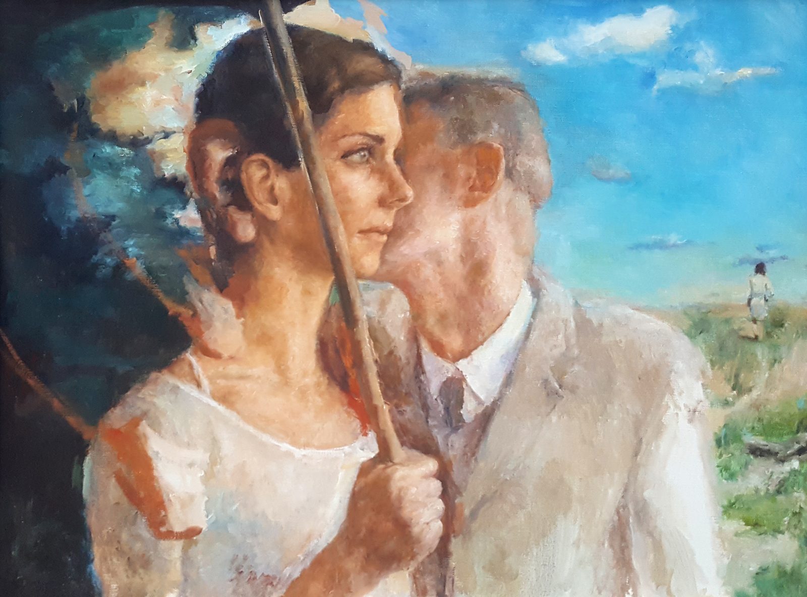 Listen, Oil on linen, 24×42 in, 2016, by Soraya Hutchinson