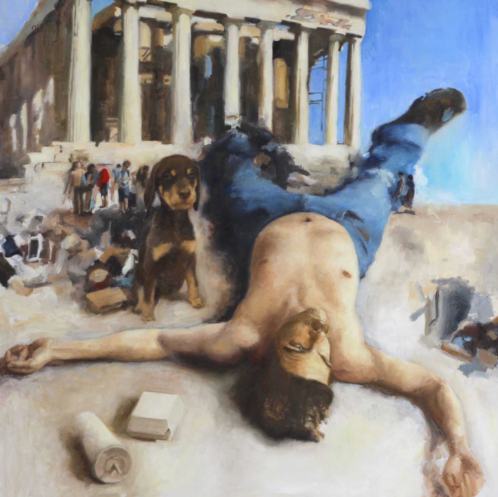 Hero, Oil on linen, 48×48 in, 2016, by Soraya Hutchinson