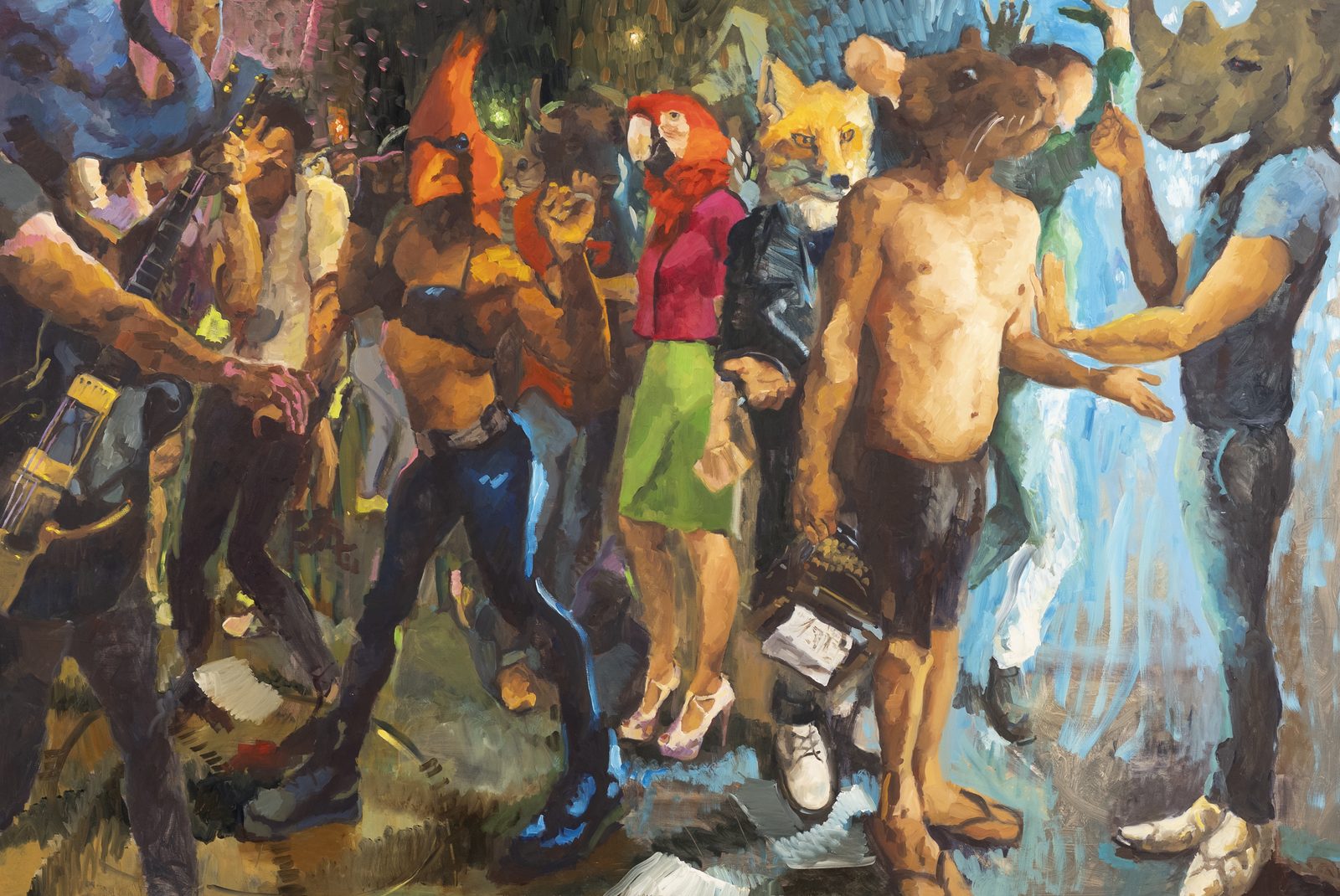 The Lineup, Oil on panel, 72×48 in, 2021, by Soraya Hutchinson