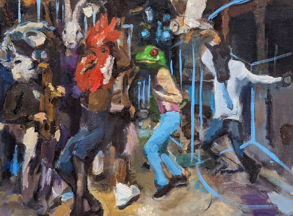 Dance Sketch 2, Oil on linen, 12×9 in, 2022, by Soraya Hutchinson