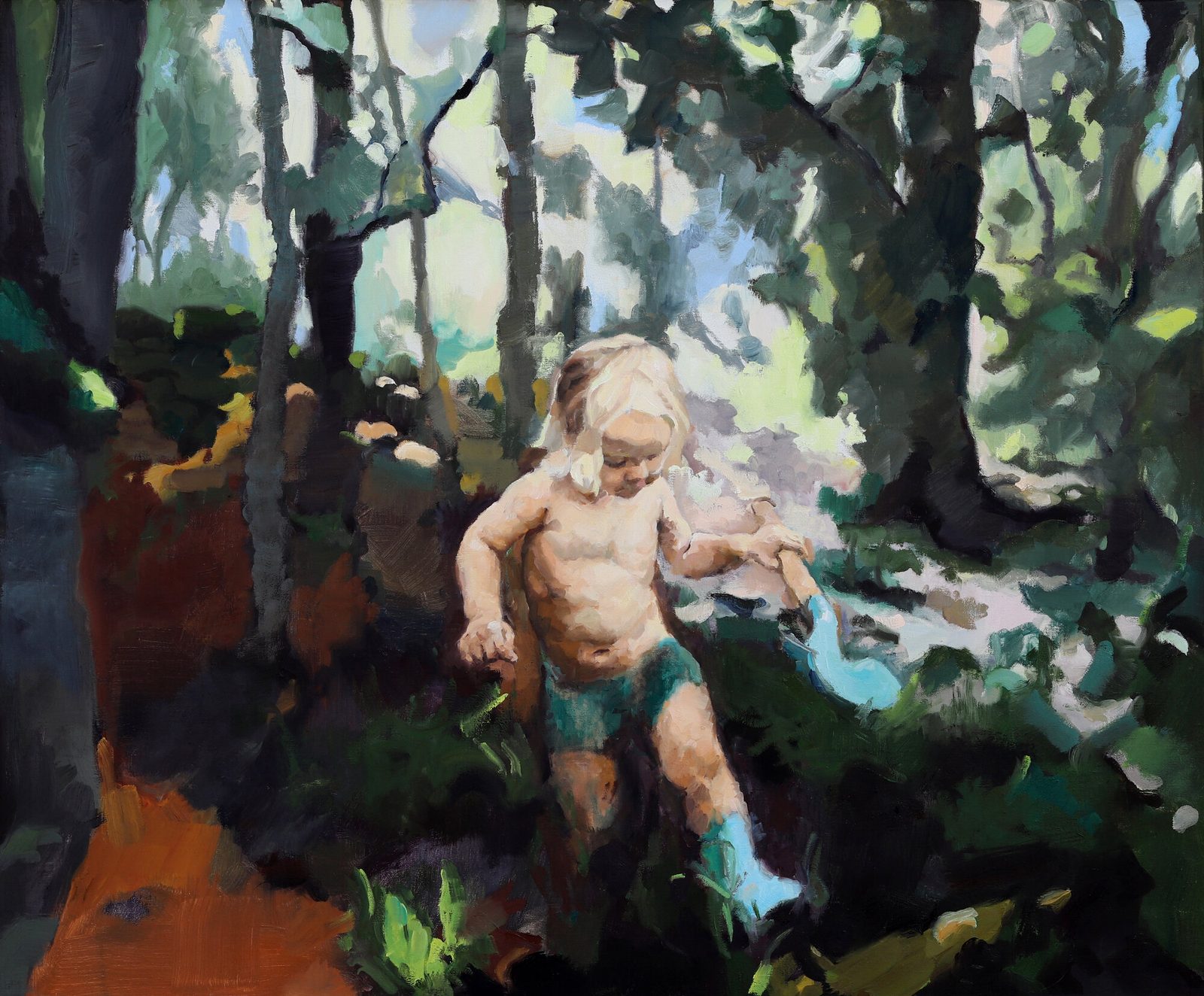 Forest Explorer, Oil on linen, 48×36 in, 2025, by Soraya Hutchinson